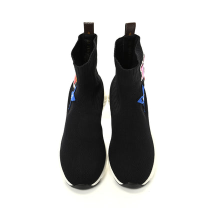 Louis Vuitton Stretch Fabric LV Black Heart Sock Sneaker 39 Black 5 of 9