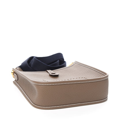 Hermes Taurillon Clemence Amazone Evelyne TPM Etoupe Bleu Indigo 3 of 10