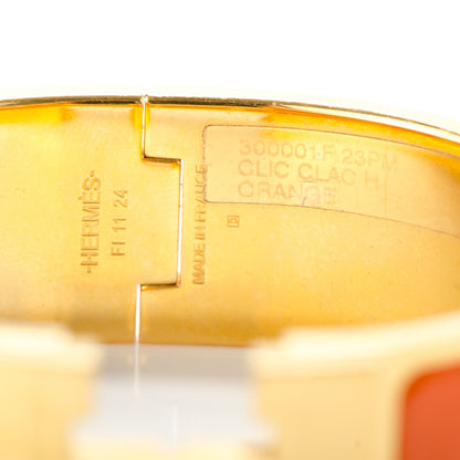 Hermes Enamel Wide Clic Clac H Bracelet PM Orange 5 of 5