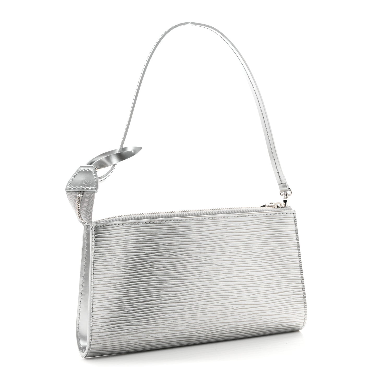 Epi Pochette Accessories Metallic Silver