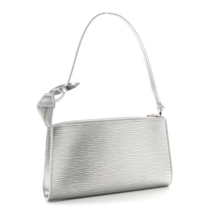 Louis Vuitton Epi Pochette Accessories Metallic Silver 2 of 8