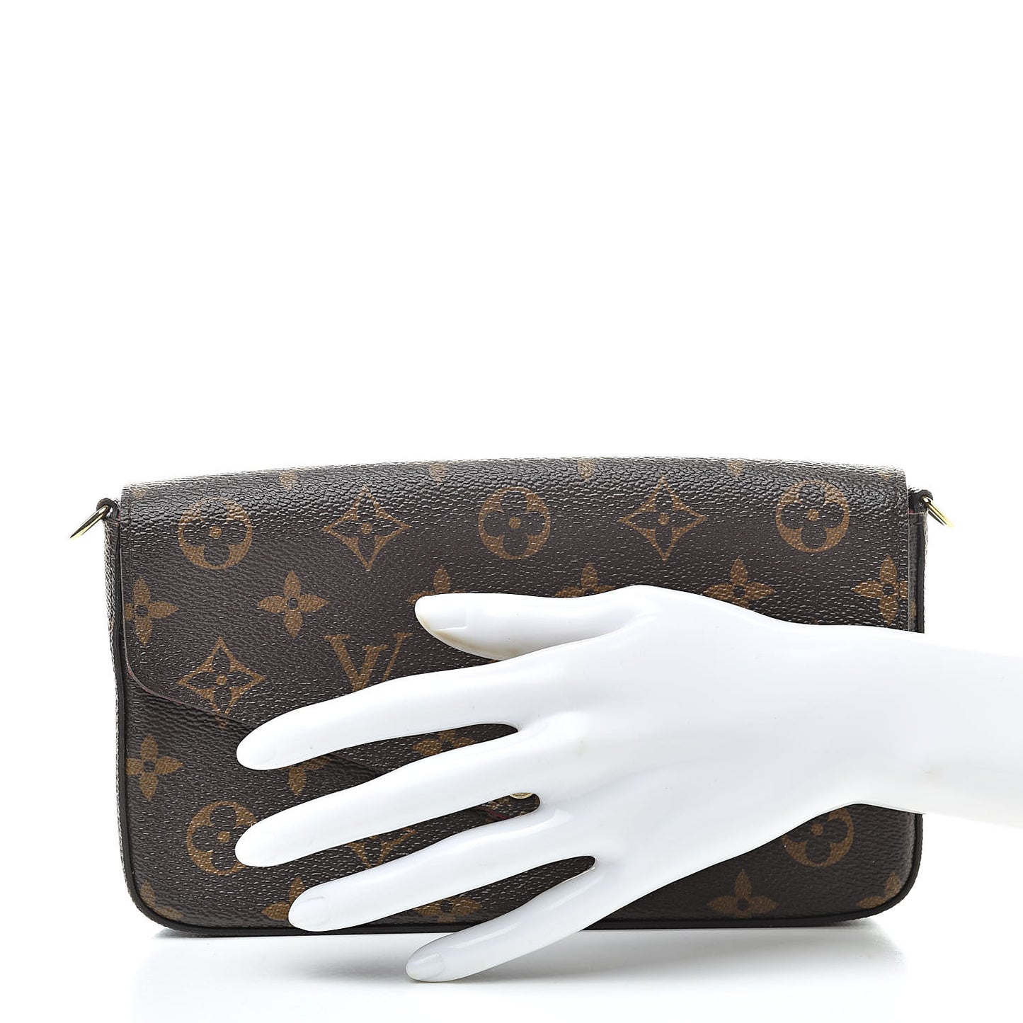 Monogram Pochette Felicie Chain Wallet Fuchsia