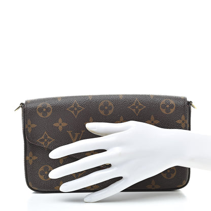 Louis Vuitton Monogram Pochette Felicie Chain Wallet Fuchsia 2 of 9