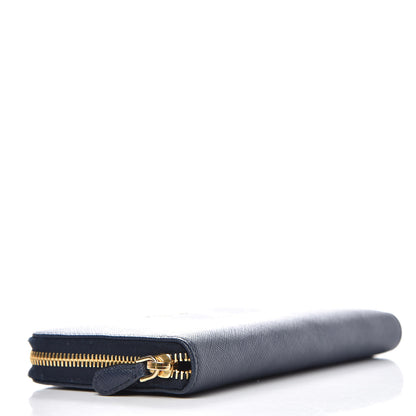 Prada Saffiano Metal Zip Around Wallet Baltico 4 of 9