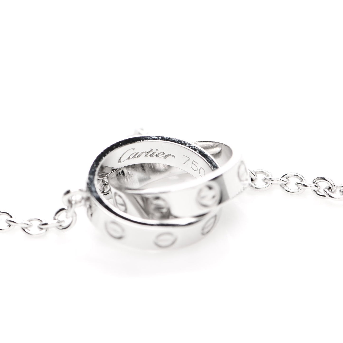 18K White Gold Interlocking LOVE Necklace