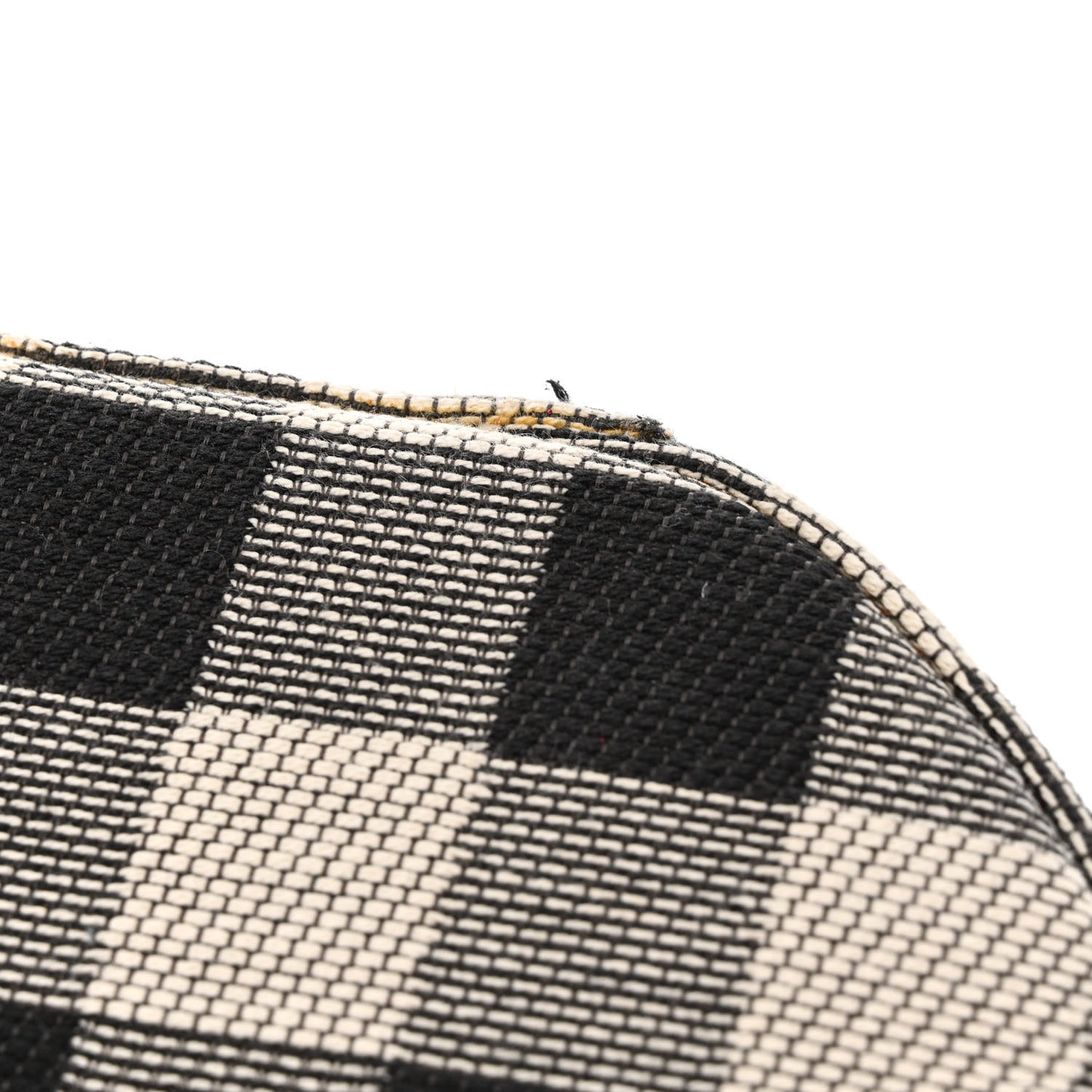 Canvas Gingham Check Circle Crossbody Black White