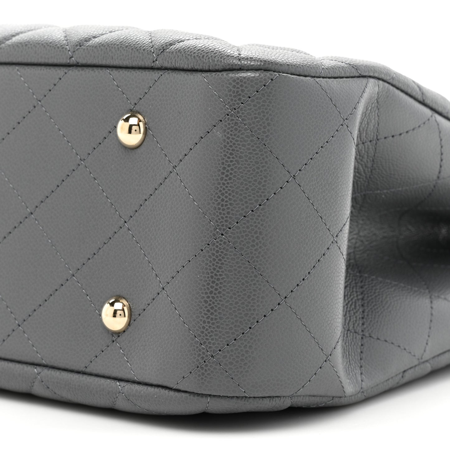 Caviar Quilted Large CC Shopping Tote Dark Grey