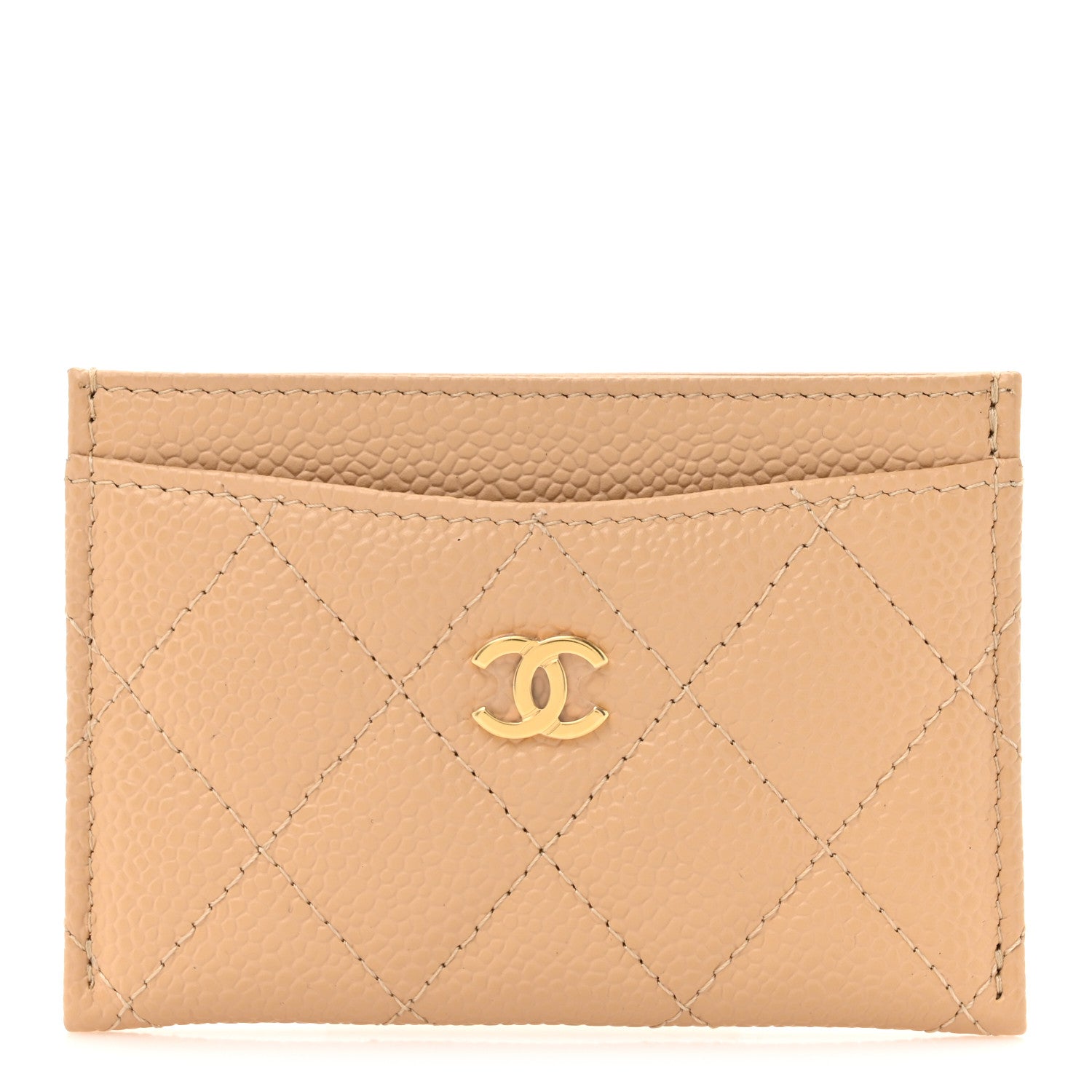 Chanel Caviar Quilted Card Holder Beige 1 of 9