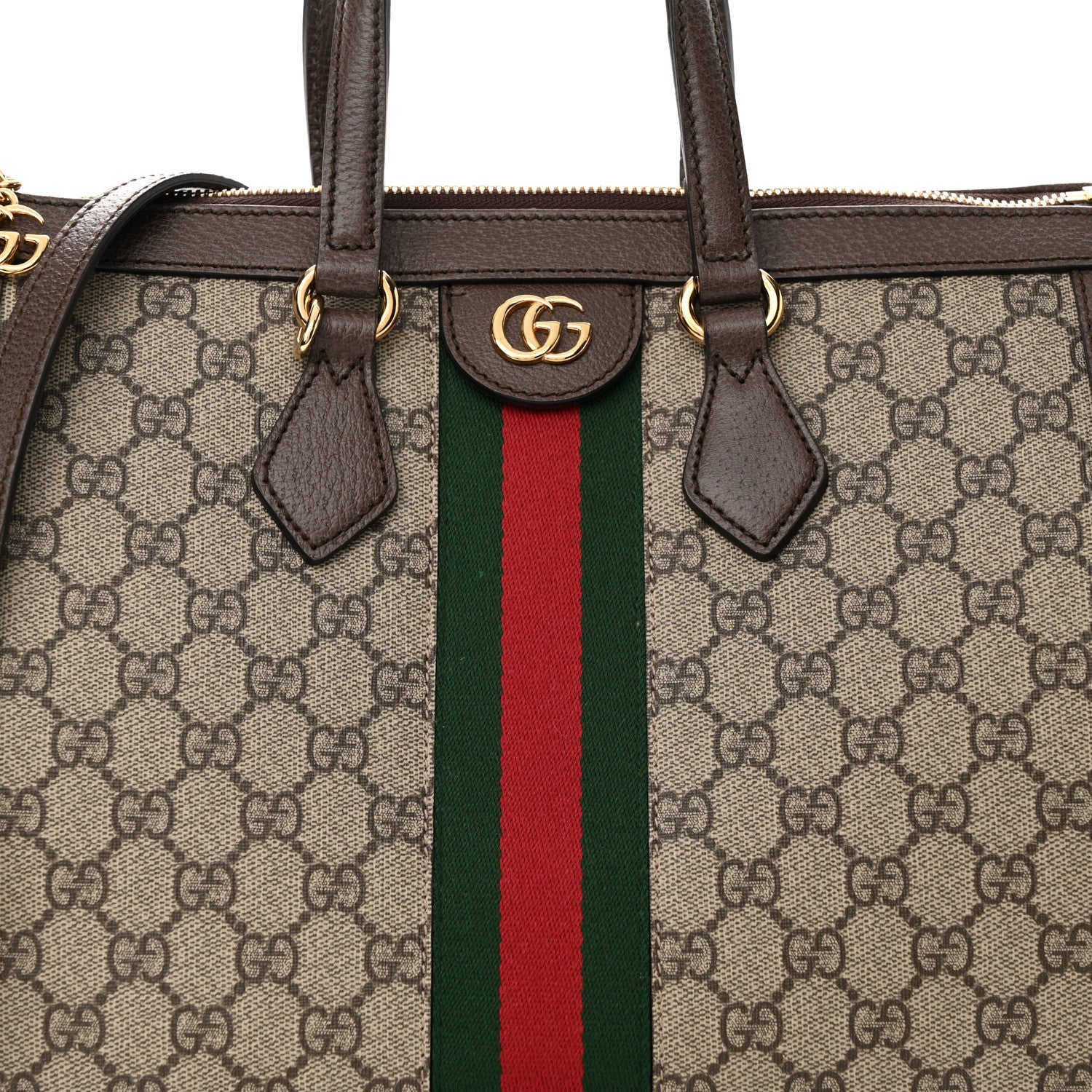 Gucci GG Supreme Monogram Web Medium Ophidia Tote Bag Brown 8 of 11