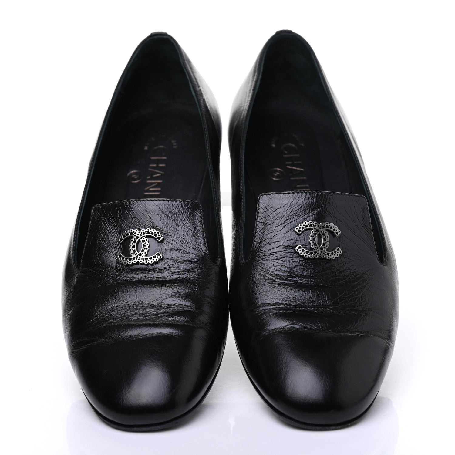 Chanel Lambskin CC Loafers 39 Black 5 of 19