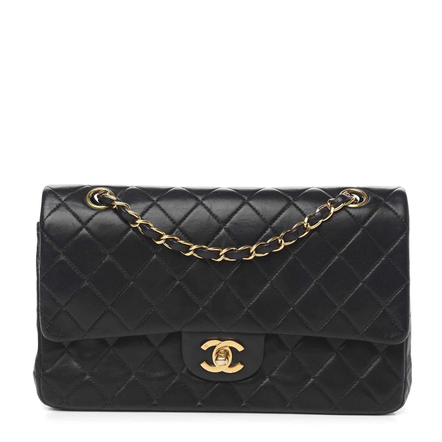 Chanel Lambskin Quilted Medium Double Flap Black 2 of 12