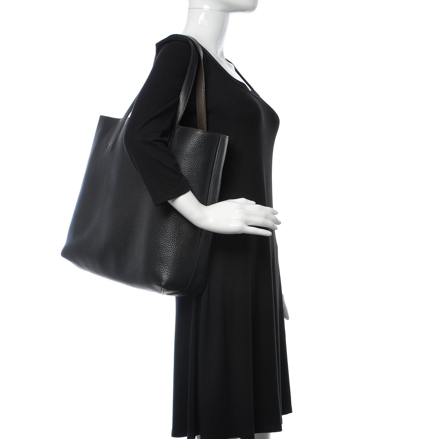 Taurillon Clemence Double Sens 36 Reversible Tote Black Ebene