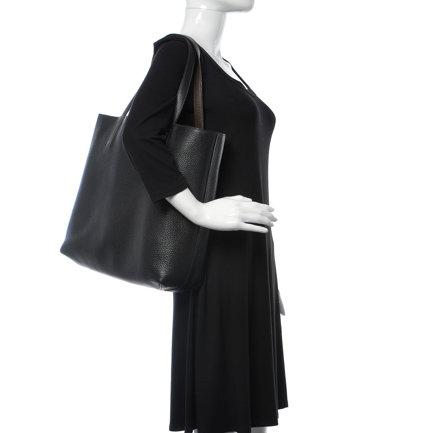 Hermes Taurillon Clemence Double Sens 36 Reversible Tote Black Ebene 2 of 19