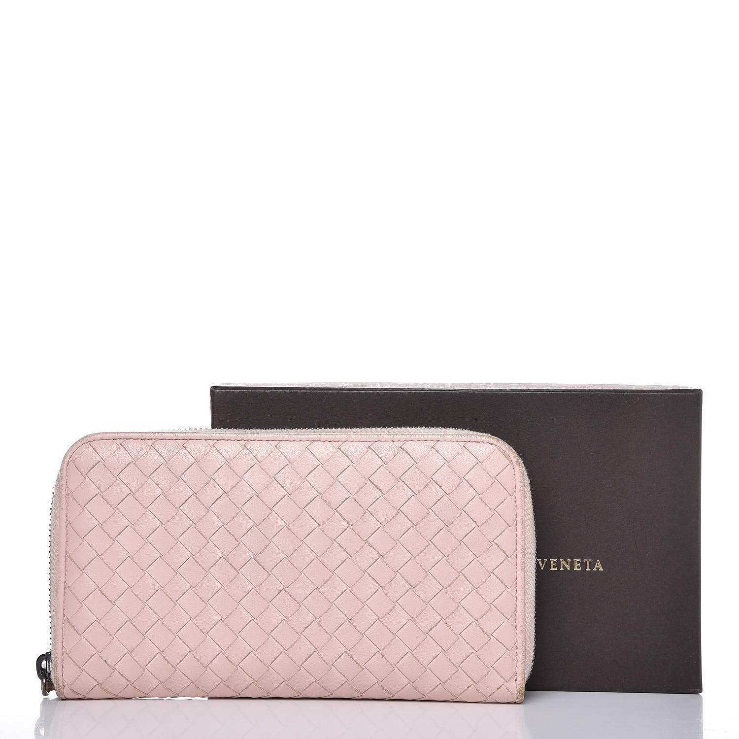 Bottega Veneta Nappa Intrecciato Zip Around Wallet Lotus 14 of 14