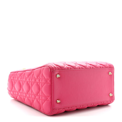 Christian Dior Lambskin Cannage Medium Lady Dior Fuchsia 4 of 12