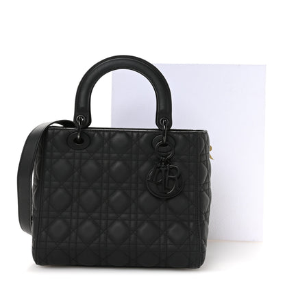Christian Dior Ultra Matte Calfskin Cannage Medium Lady Dior Black 11 of 11