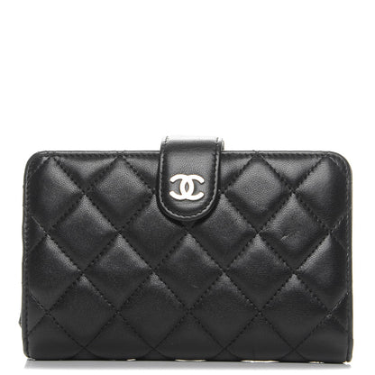 Chanel Lambskin Quilted Zipped Pocket Wallet Black 1 of 8