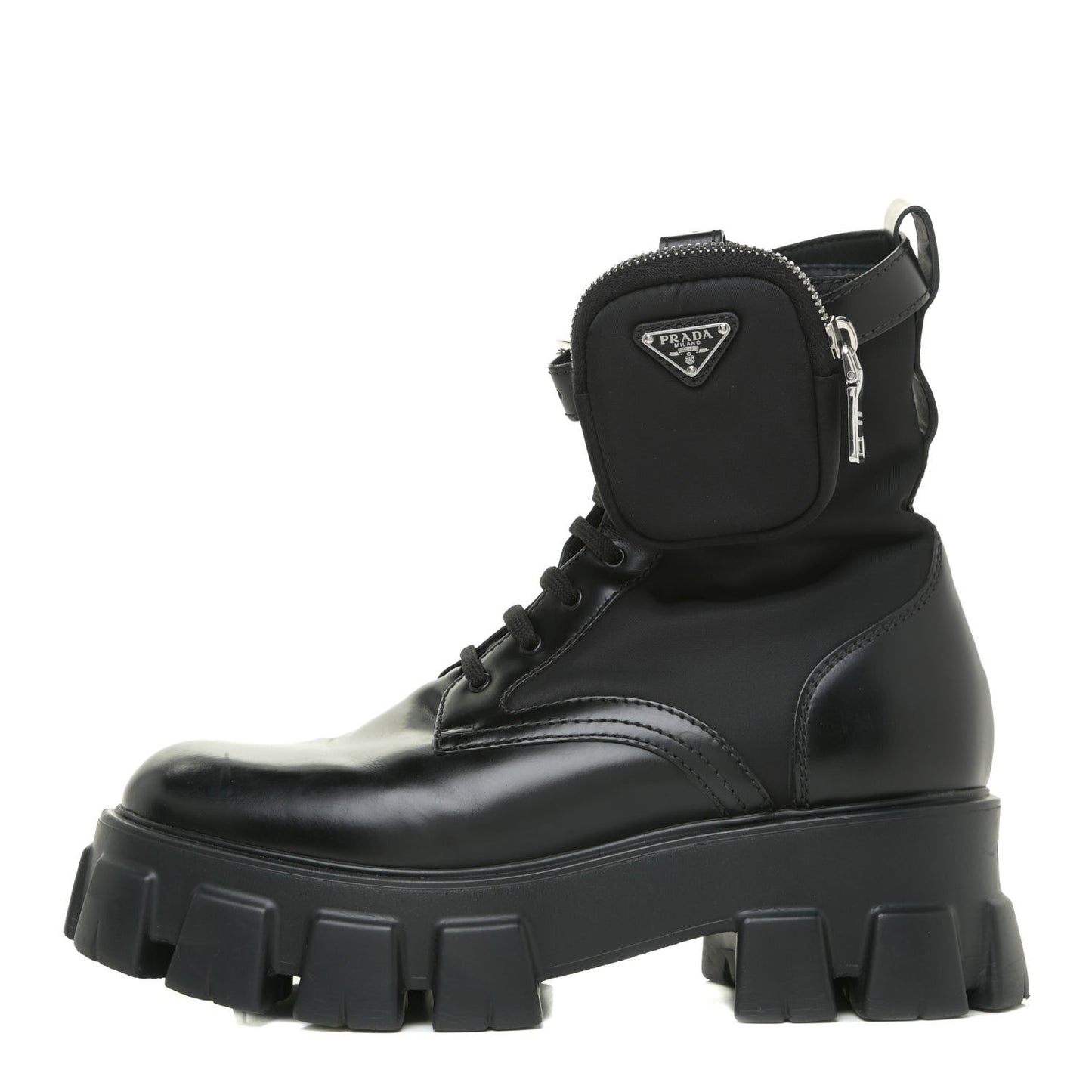 Spazzolato Rois Nylon Metal Triangle Logo Monolith Pouch Pocket 55mm Boots 39.5 Black