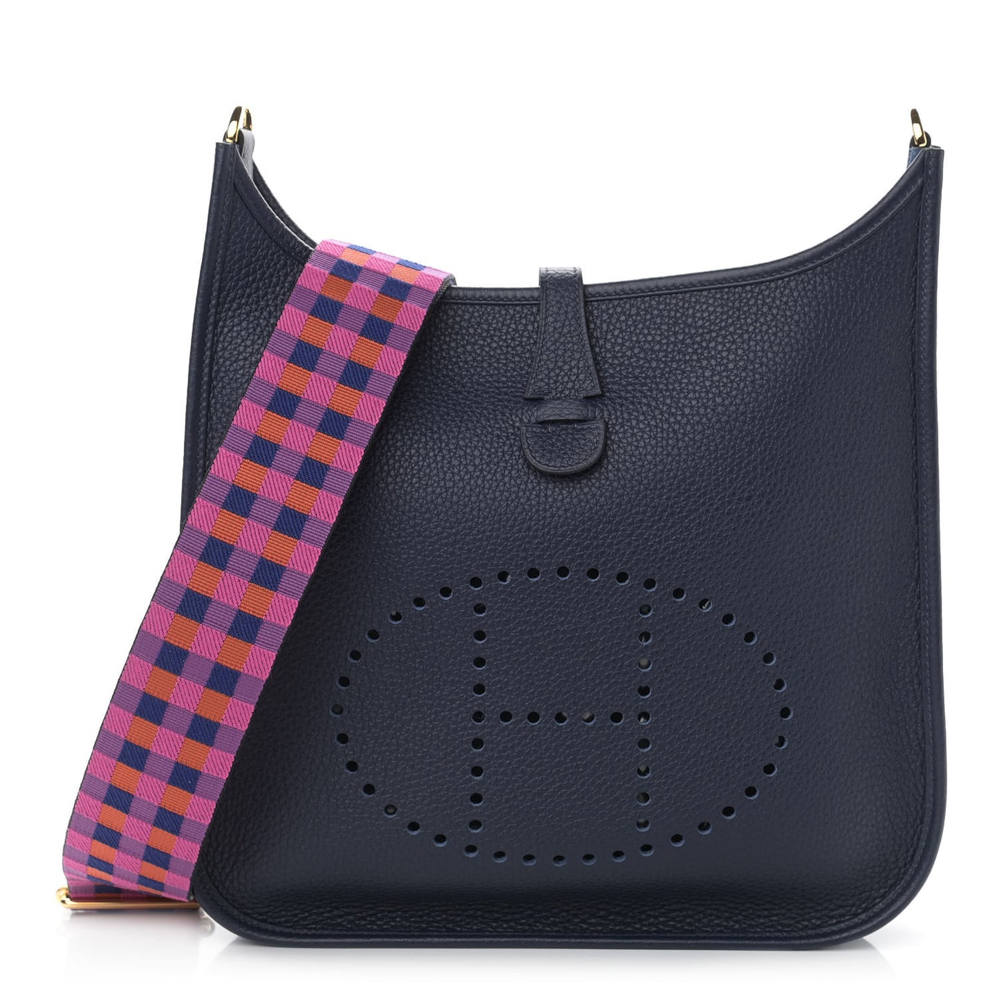Taurillon Clemence Quadrille Evelyne III PM Bleu Nuit Bleu Saphir Anemone Capucine
