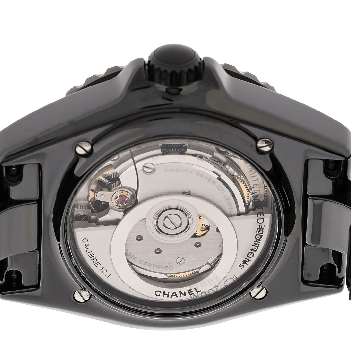 Stainless Steel Ceramic Diamond 38mm J12 Interstellar Automatic Watch Black