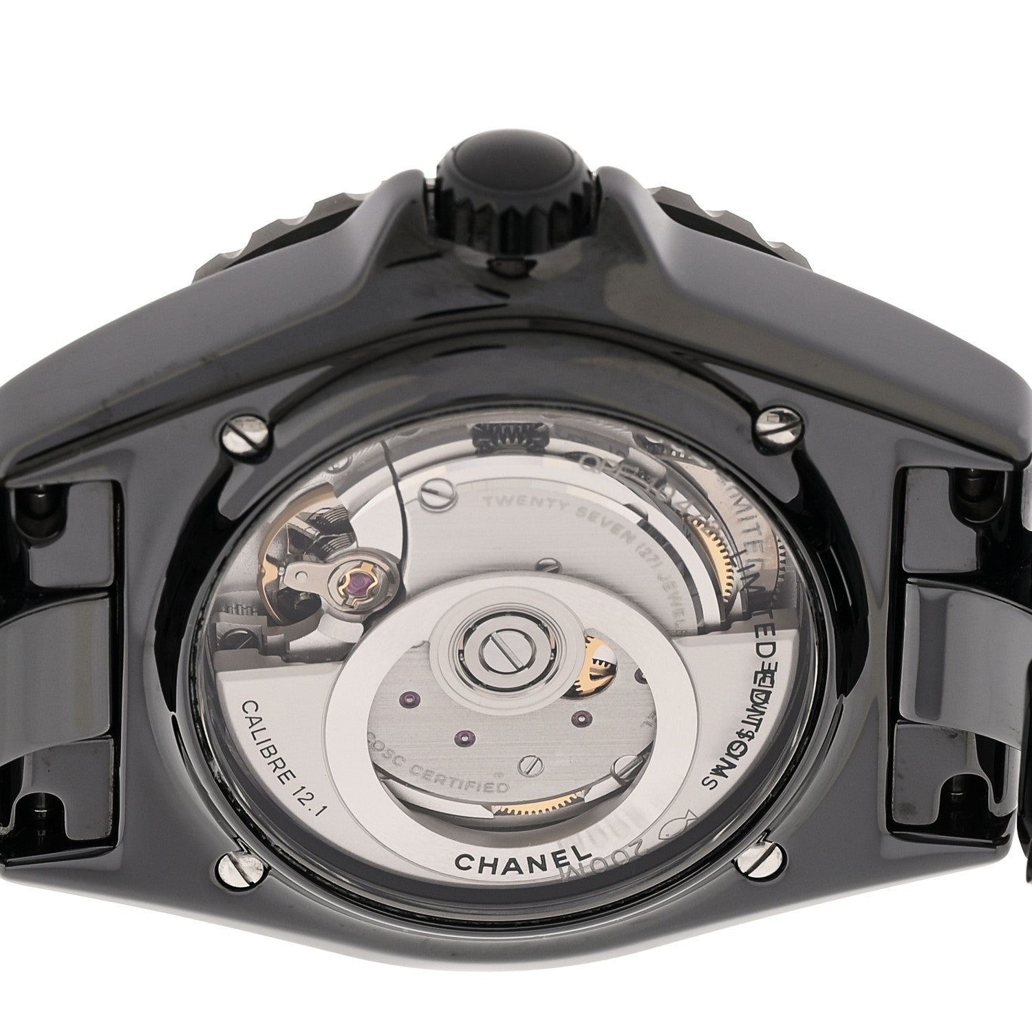 Chanel Stainless Steel Ceramic Diamond 38mm J12 Interstellar Automatic Watch Black 4 of 4