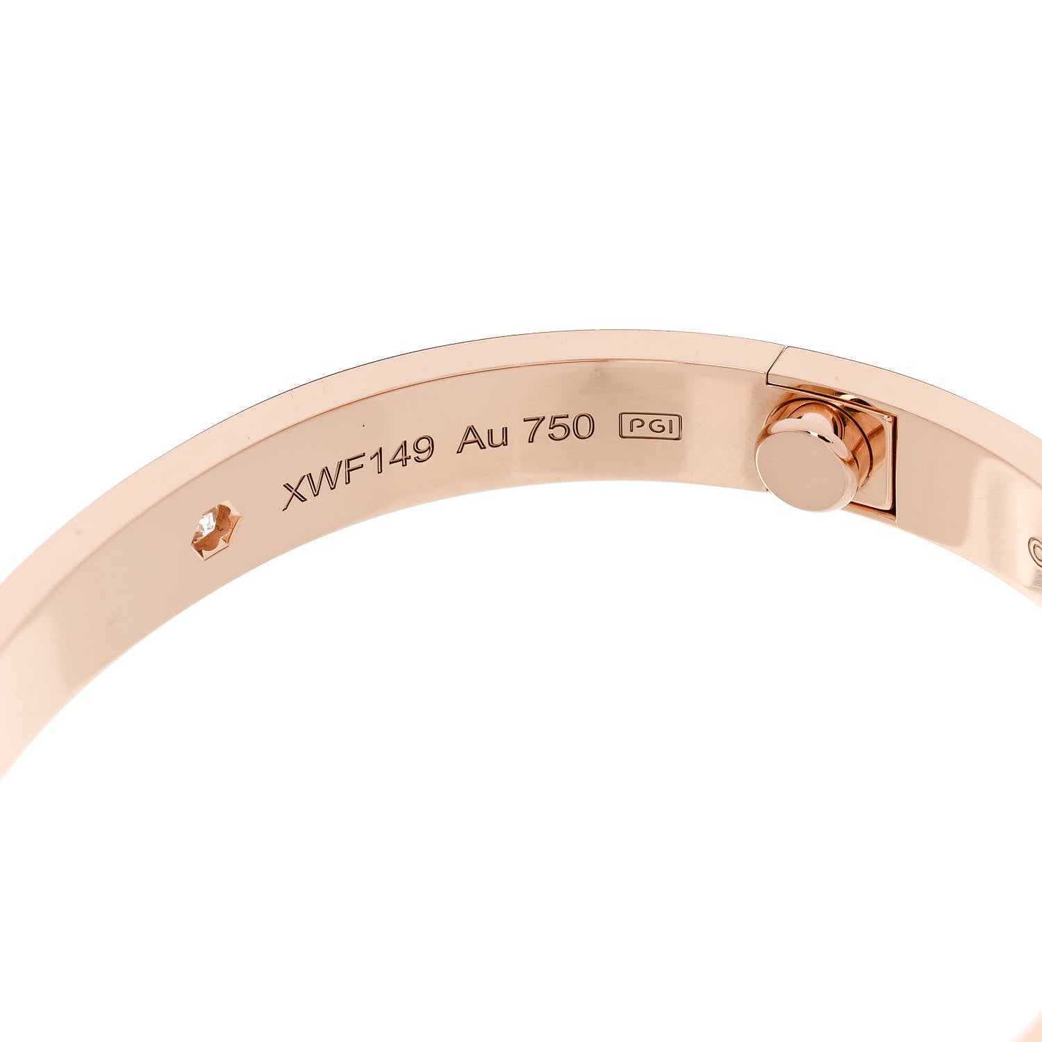 Cartier 18K Pink Gold 4 Diamond LOVE Bracelet 16 7 of 9