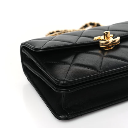 Chanel Shiny Calfskin Quilted Mini Metal Top Handle Flap Black 7 of 8