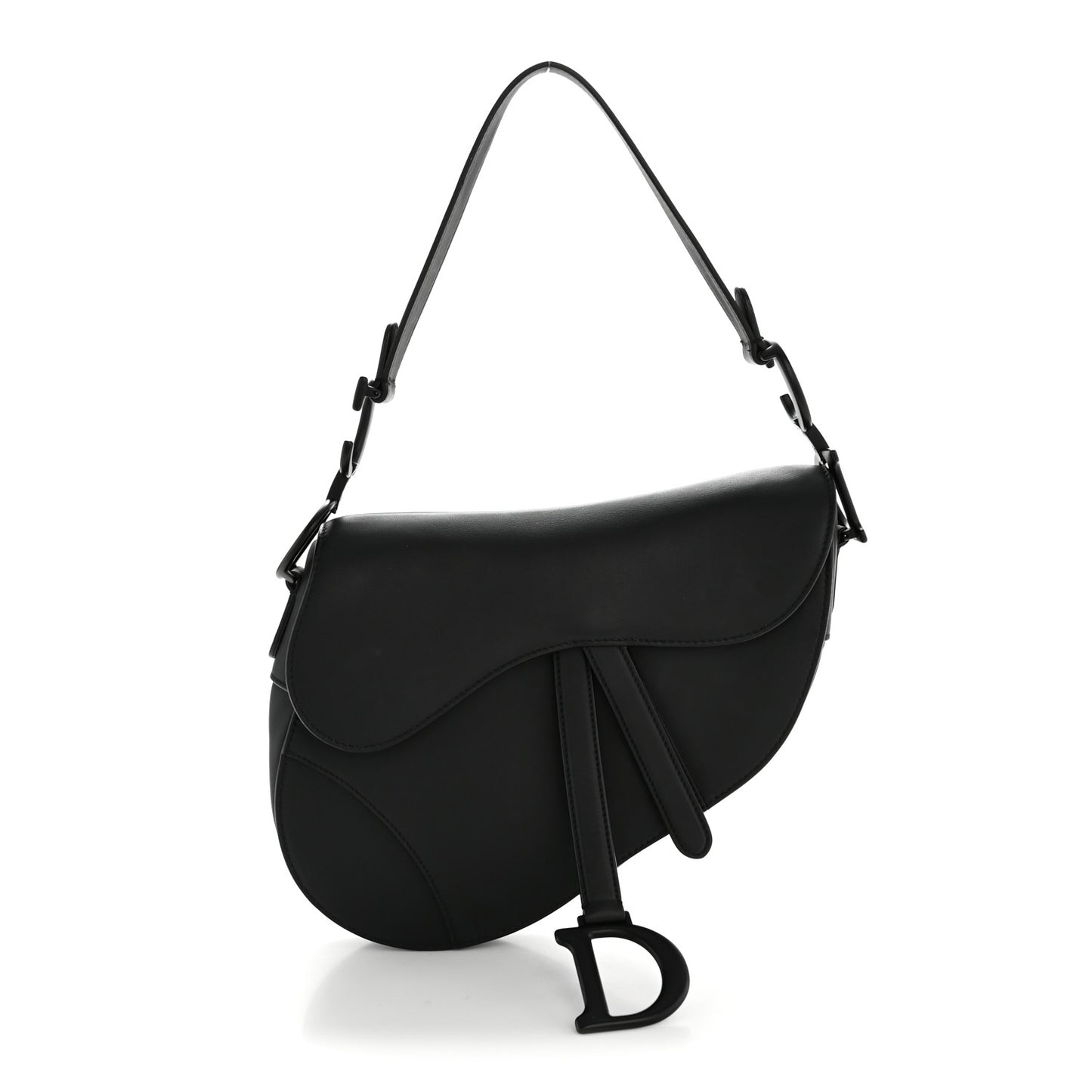 Ultra Matte Calfskin Saddle Bag Black