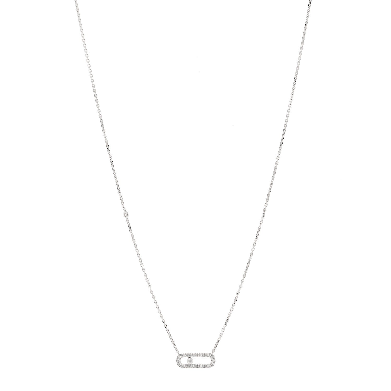 Messika 18K White Gold Diamond Move Uno Pave Necklace 1 of 6