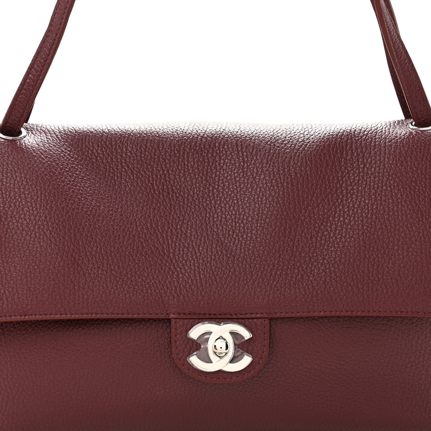 Grained Calfskin Small Souplissimo Maxi Flap Burgundy