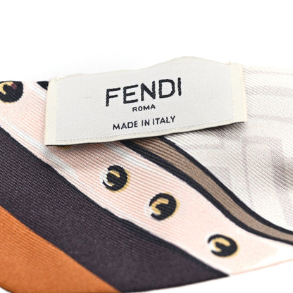 Fendi Silk Bag Print Wrappy Scarf Brown Multicolor 3 of 3