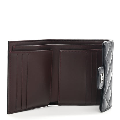Chanel Lambskin Quilted Small Compact Wallet Black 5 of 12