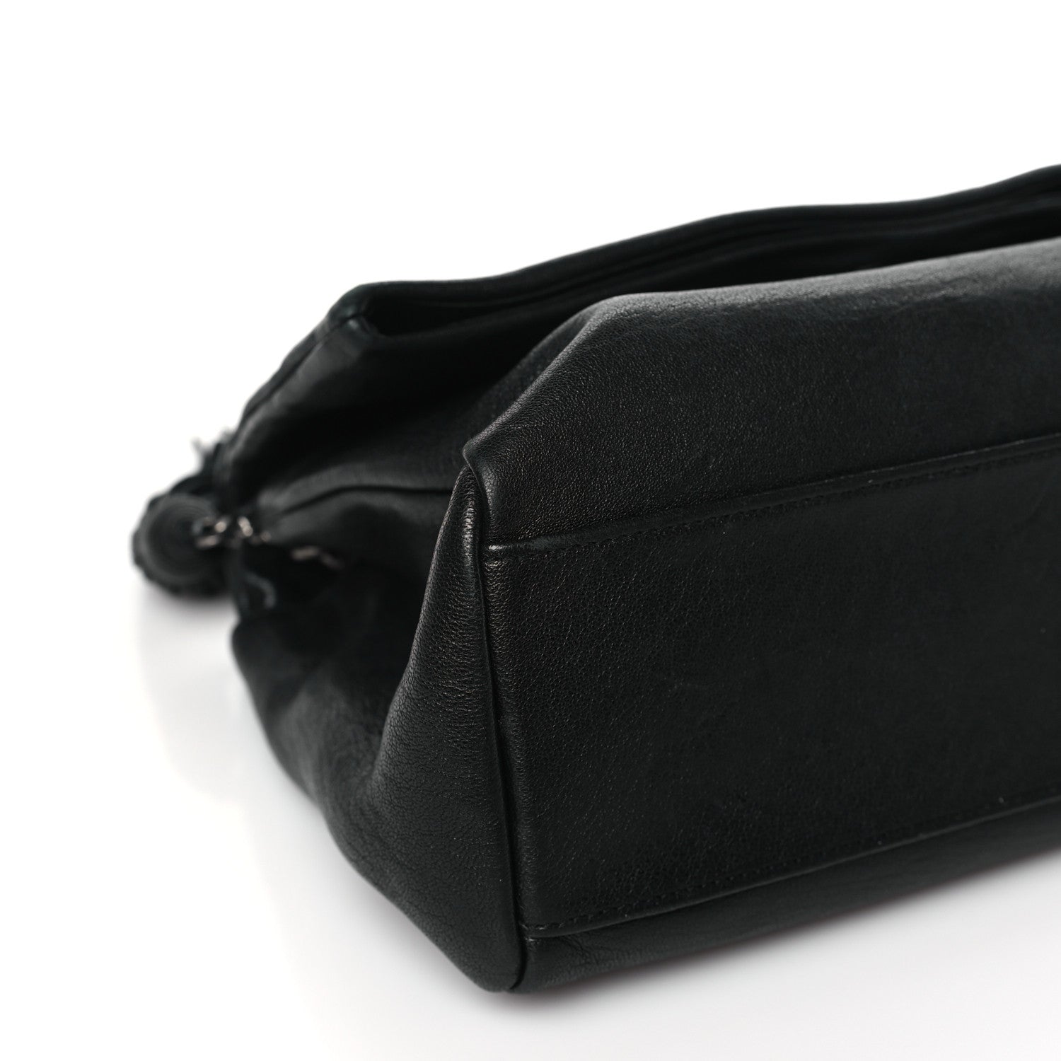 Saint Laurent Sheepskin Medium West Hollywood Monogram Fold-Over Bag Black 8 of 9