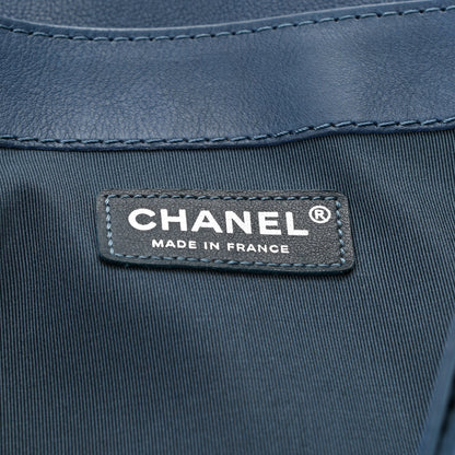 Chanel Calfskin Large Boy Reverso Flap Dark Blue 6 of 10