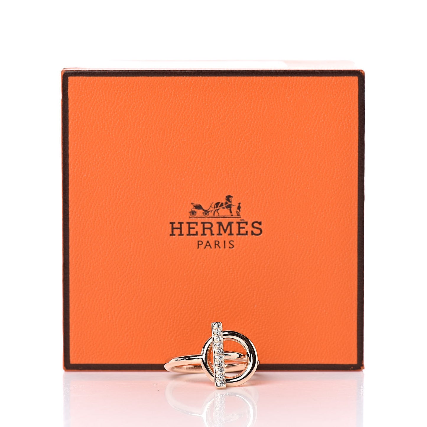18K Rose Gold Diamond PM Echappee Ring 52 6