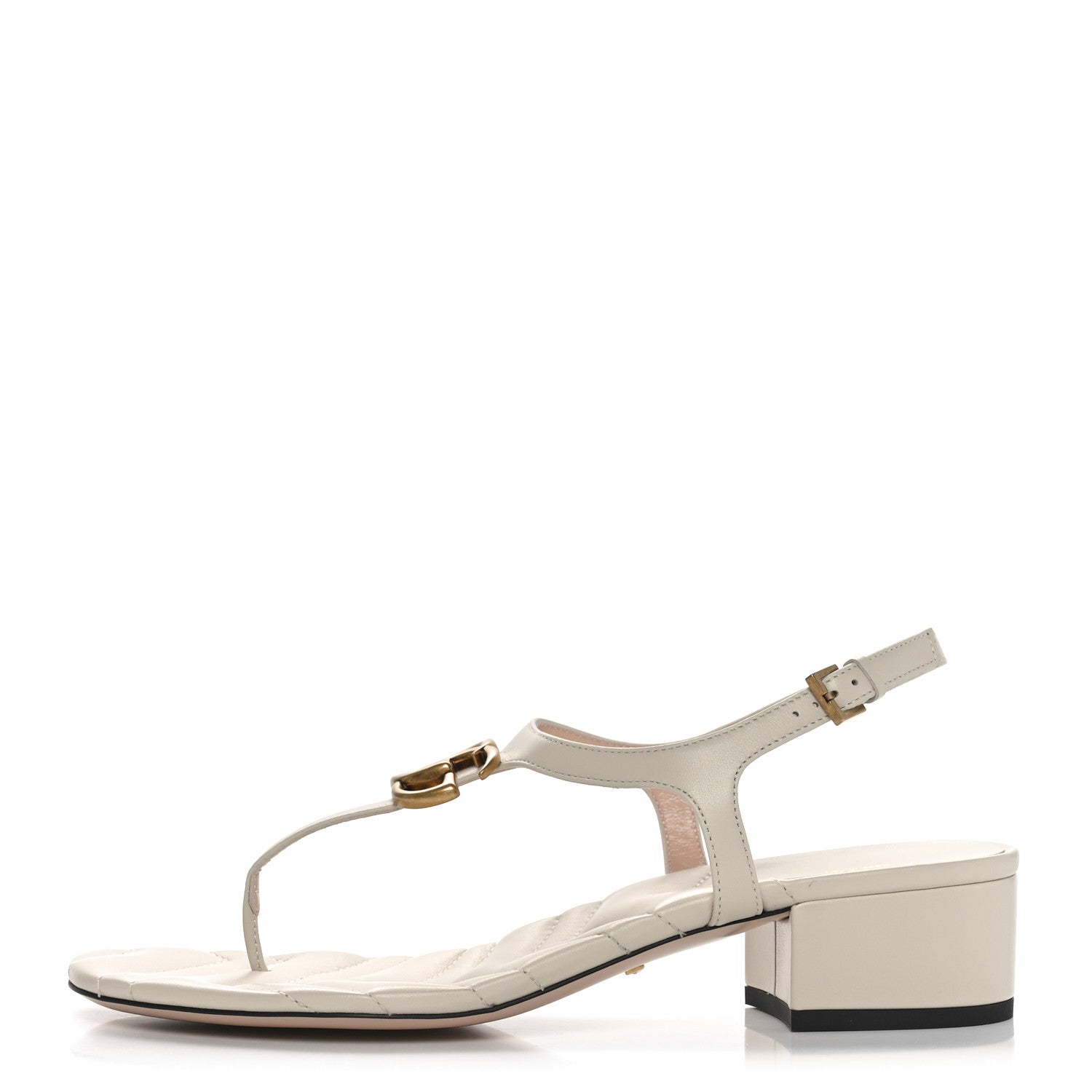Gucci Nappa Matelasse Double G 35mm Thong Sandals 39 Mystic White 1 of 8