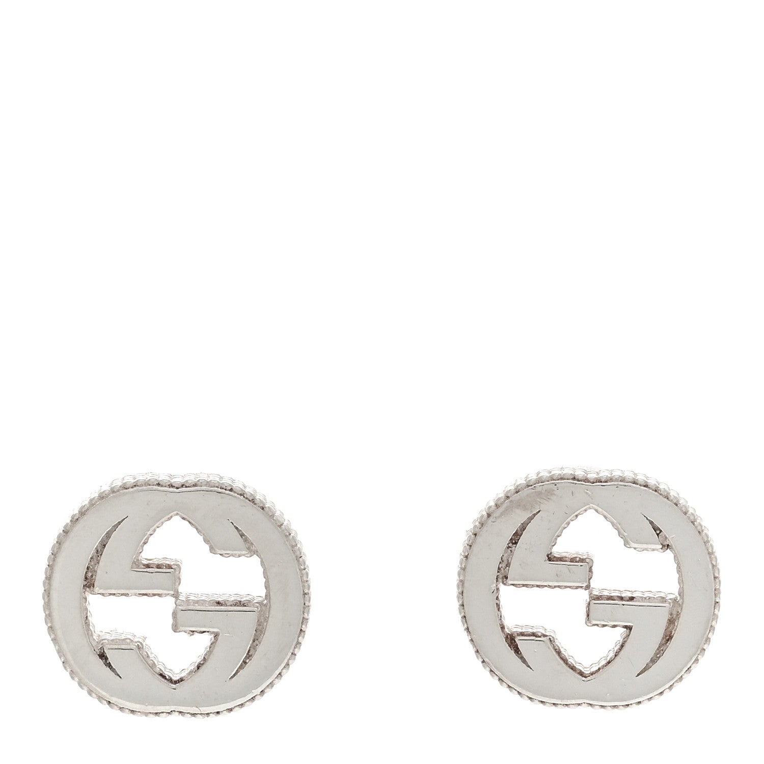 Gucci Sterling Silver Interlocking G Stud Earrings 1 of 4