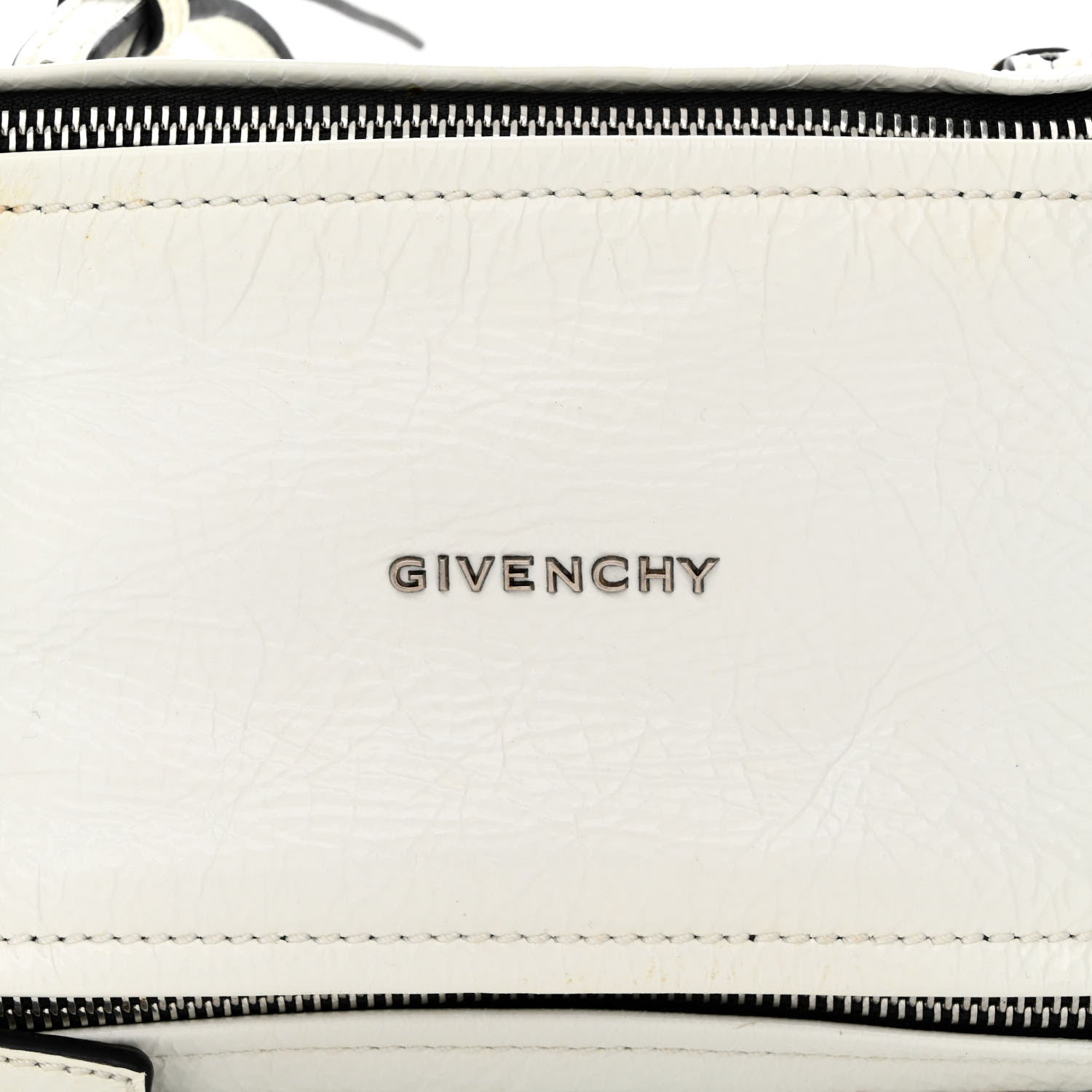 Givenchy Crinkled Patent Deerskin Mini Pandora White 8 of 19