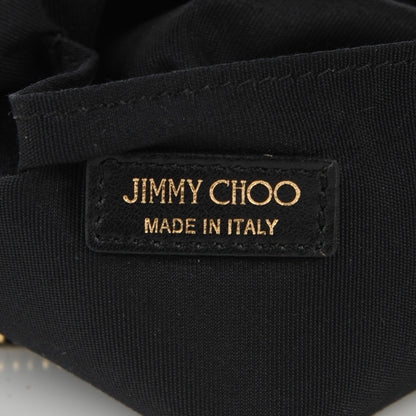 Jimmy Choo Lambskin Studded Patent Foldover Clutch Black 6 of 7
