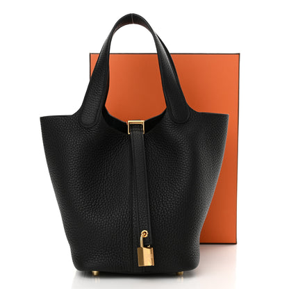 Hermes Taurillon Clemence Picotin Lock 18 PM Black 11 of 11