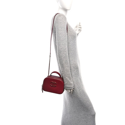 Chanel Shiny Calfskin Goatskin Quilted Small Coco Curve Vanity Burgundy 3 of 11