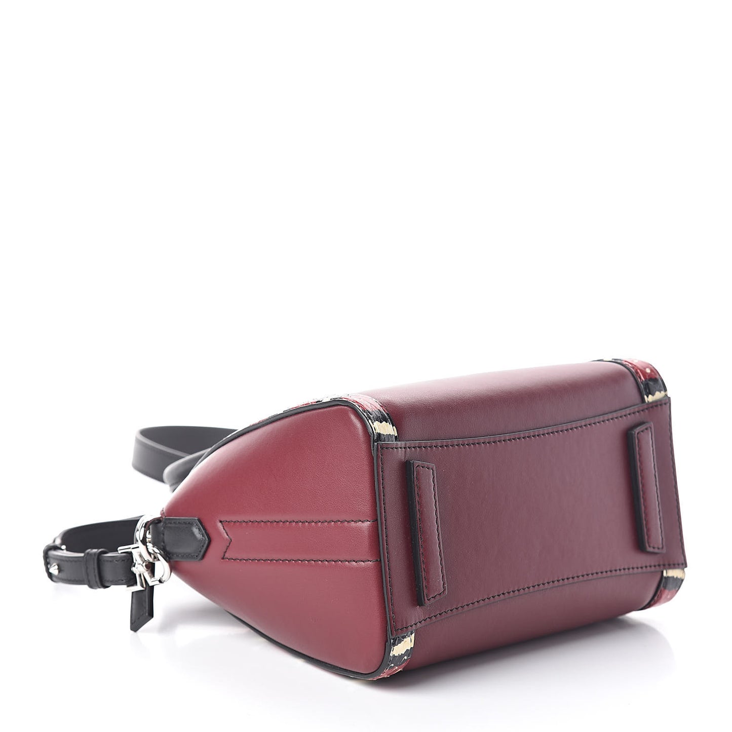 Smooth Calfskin Ayers Mini Bi-Color Antigona Wine Black