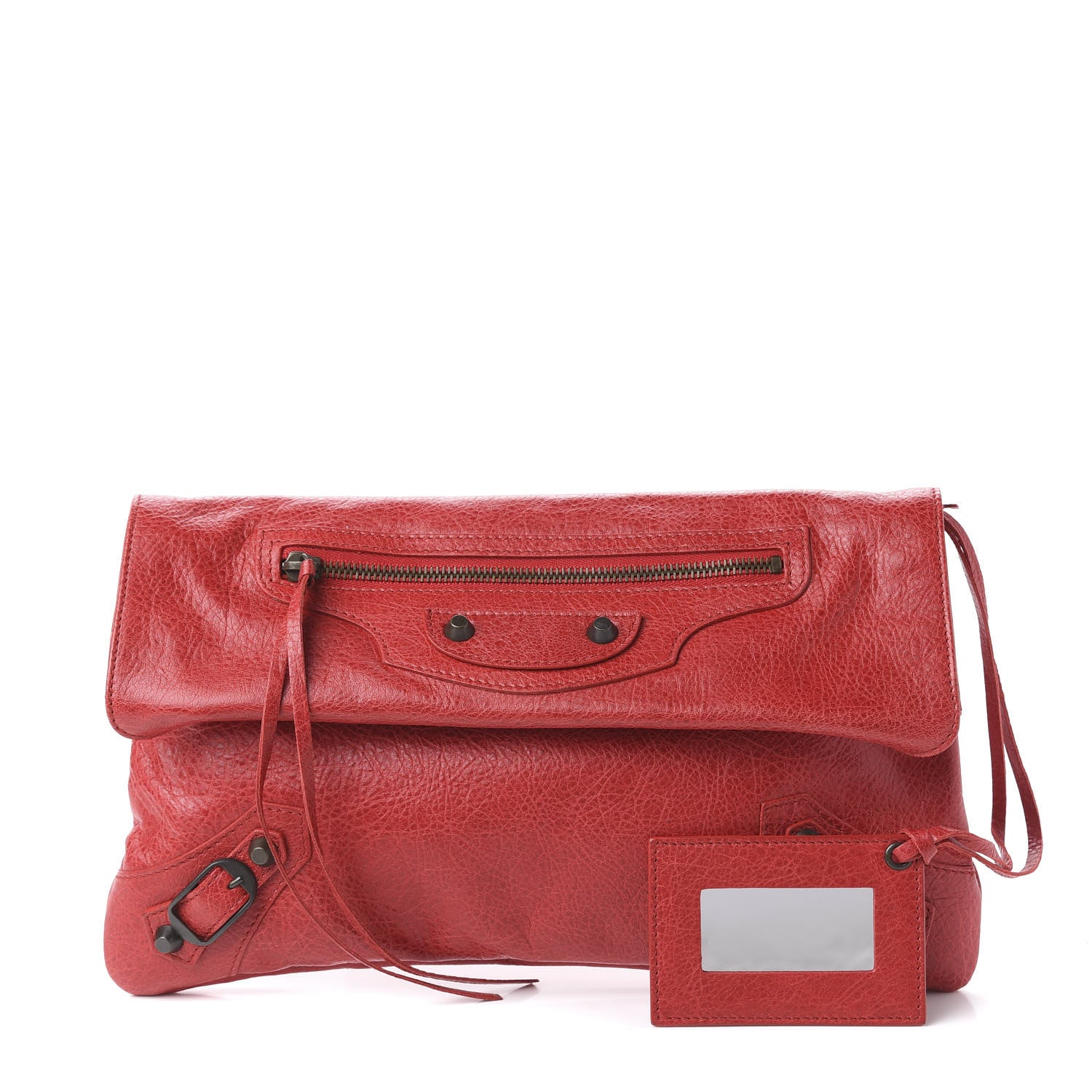 Balenciaga Agneau Classic Hardware Envelope Clutch Rouge Coquelicot 1 of 8