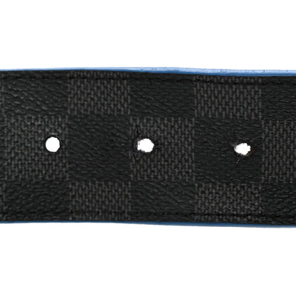 Louis Vuitton Damier Graphite Calfskin 40mm LV Initiales Reversible Belt 95 38 Blue 5 of 7
