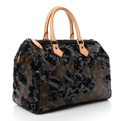 Louis Vuitton Monogram Fleur De Jais Sequins Speedy 30 3 of 11