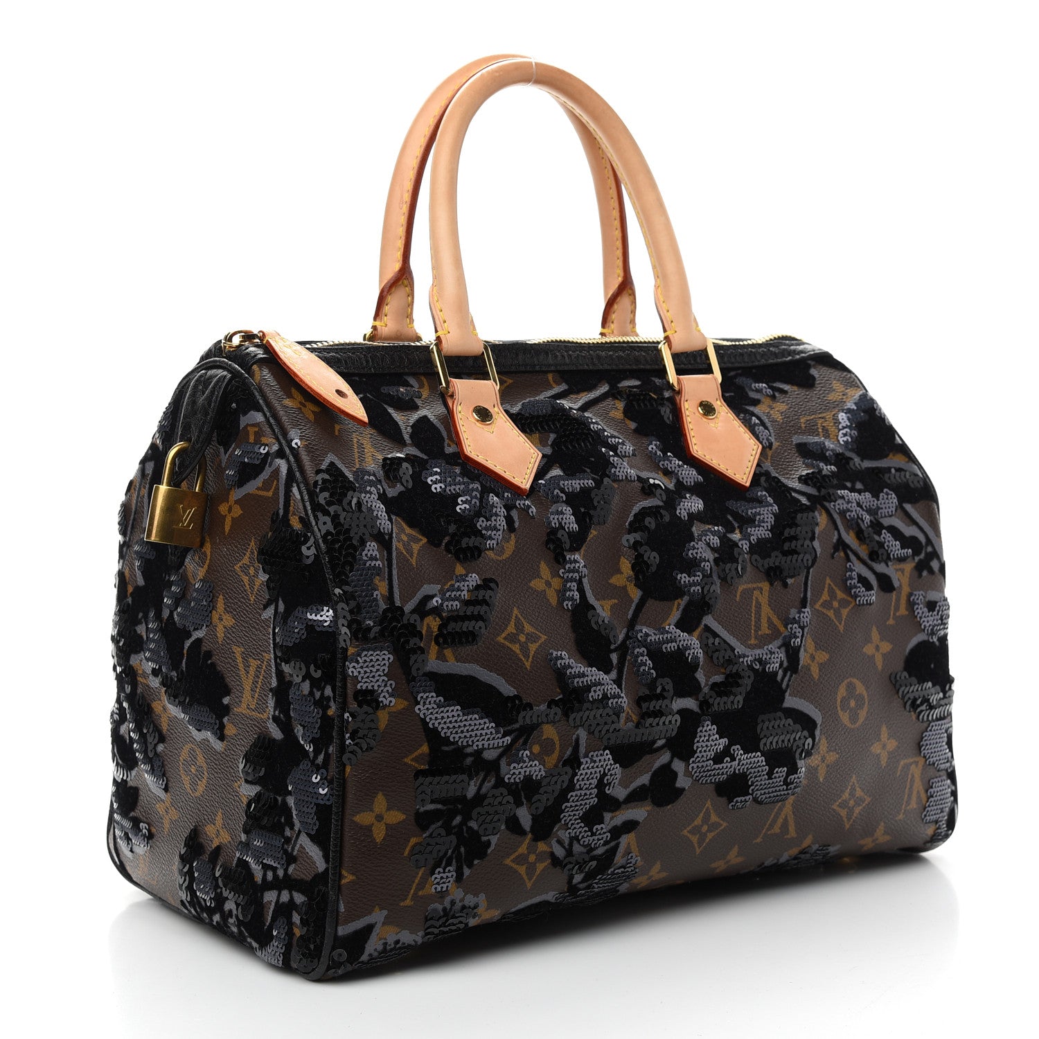 Louis Vuitton Monogram Fleur De Jais Sequins Speedy 30 3 of 11
