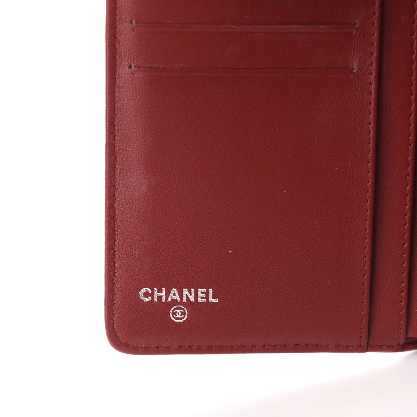 Lambskin Quilted Zipped Pocket Wallet Red