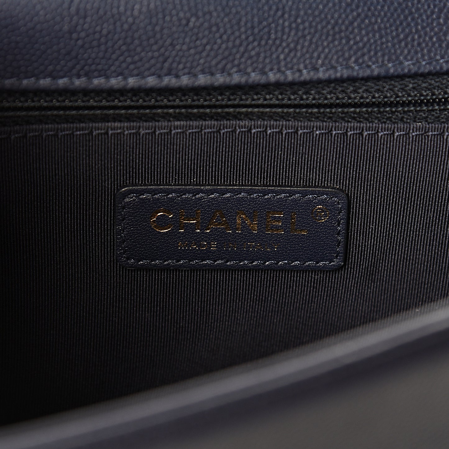 Caviar Quilted New Medium Boy Flap Dark Navy Blue