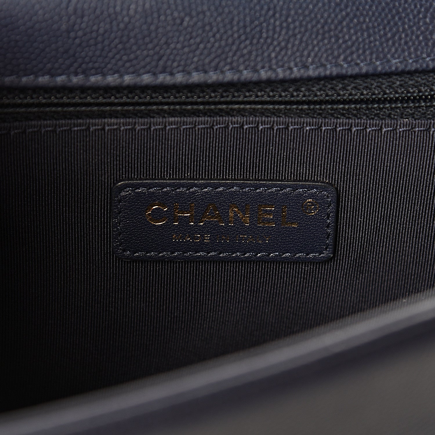 Chanel Caviar Quilted New Medium Boy Flap Dark Navy Blue 6 of 10