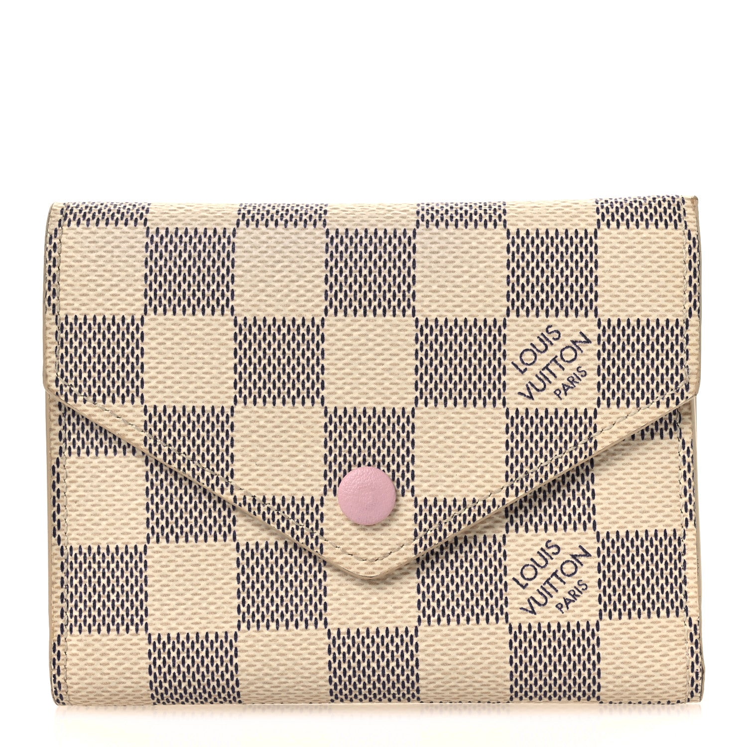 Louis Vuitton Damier Azur Victorine Wallet Rose Ballerine 1 of 7